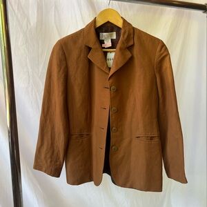 Brown linen rayon blazer
